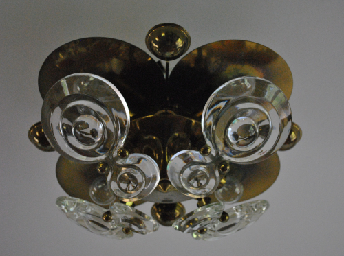 Brass and Glass Ceiling Light