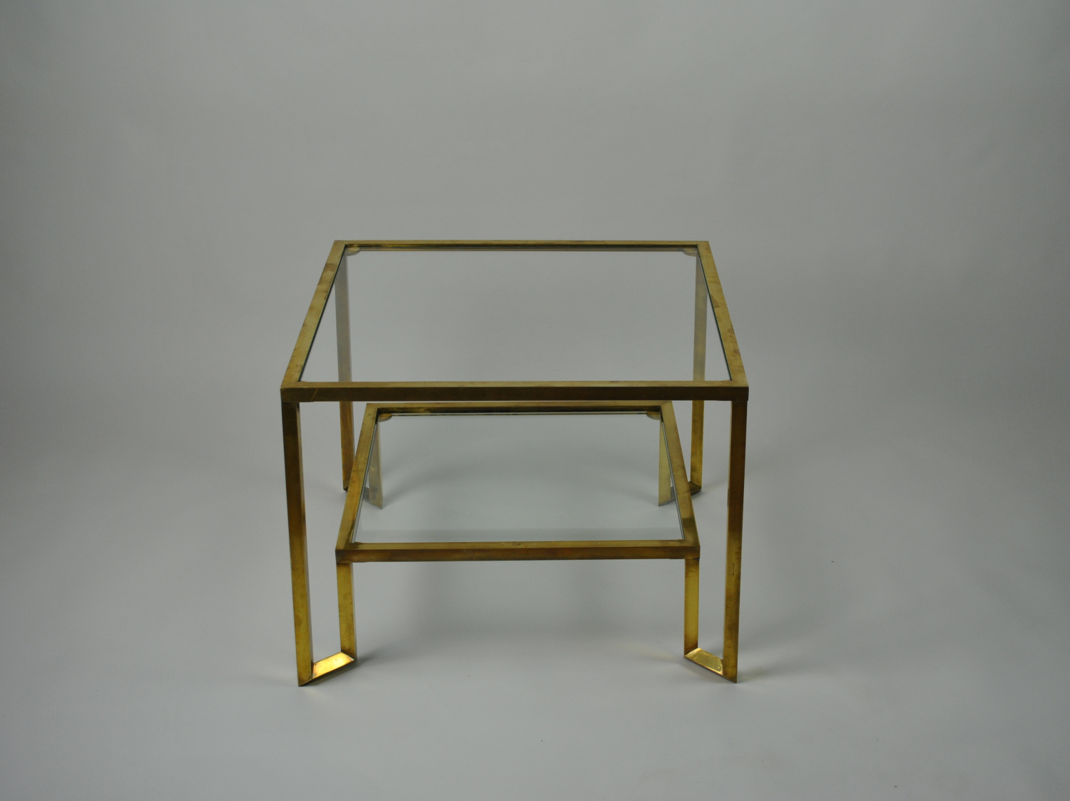 Two-tiered Brass Side-table