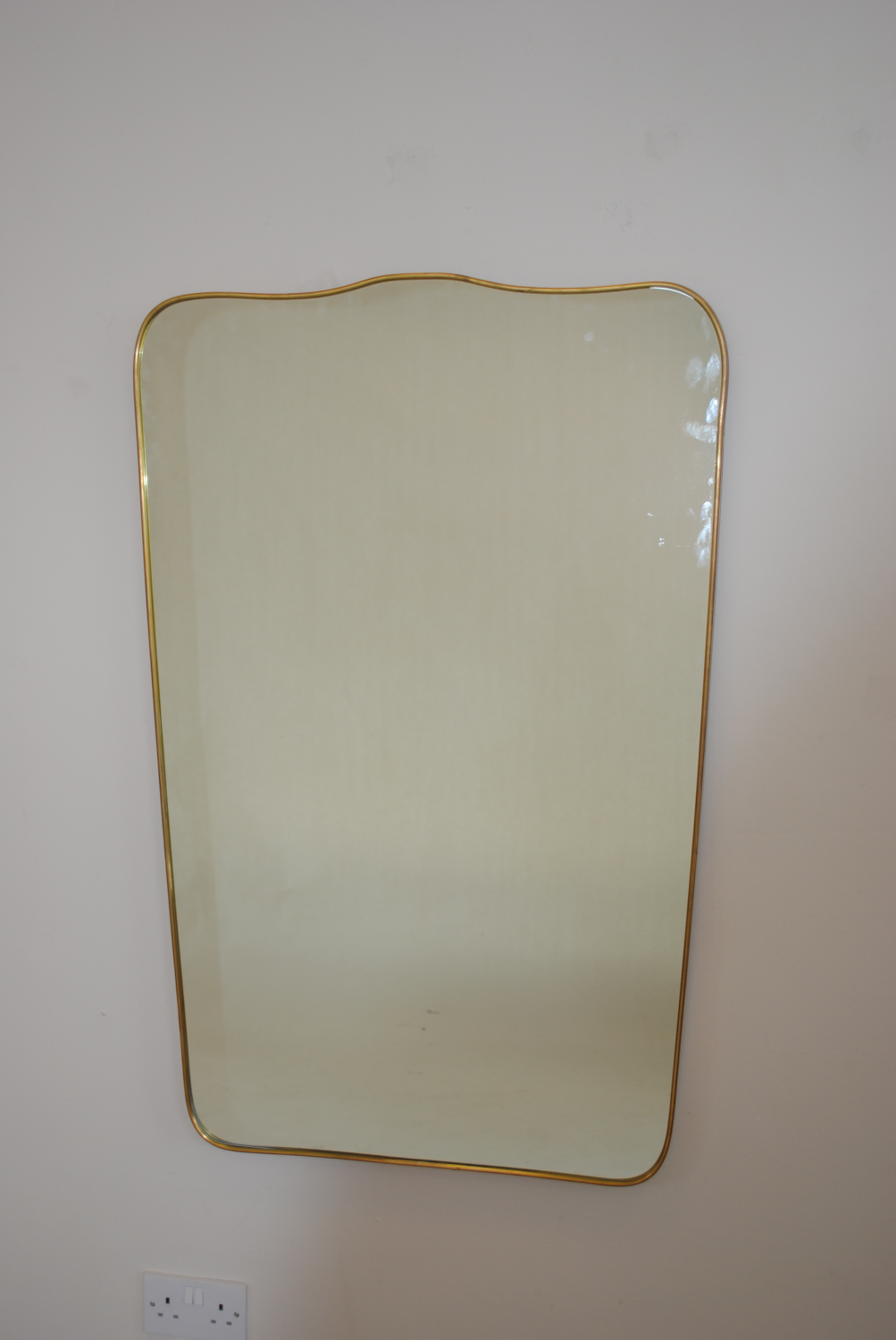 Large Sculpted Brass Mirror
