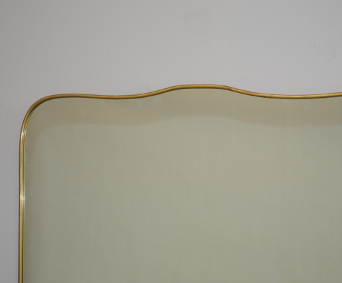 Large Sculpted Brass Mirror