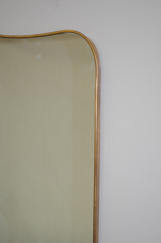 Large Sculpted Brass Mirror