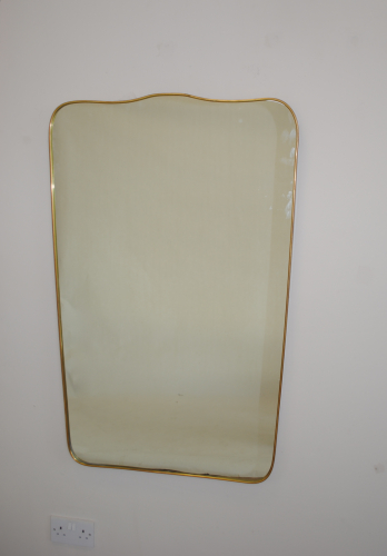 Large Sculpted Brass Mirror