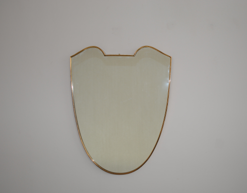 50`s Brass Shield Mirror