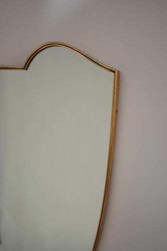 50`s Brass Shield Mirror