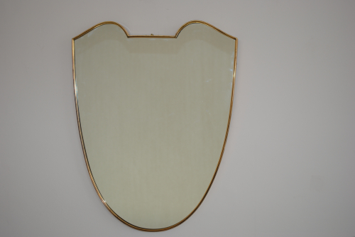 50`s Brass Shield Mirror
