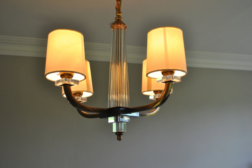 Art Deco 4 Arm Chandelier