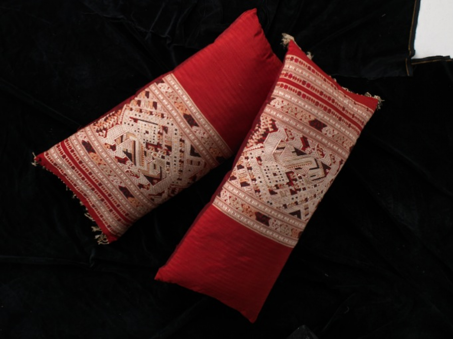19th Century silk Laos cushions