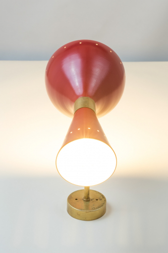 Red lacquer wall lights