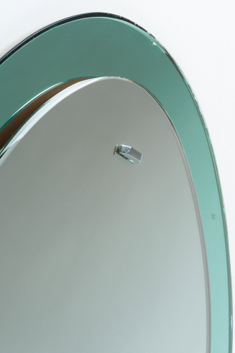 Elliptical Green Framed Mirror
