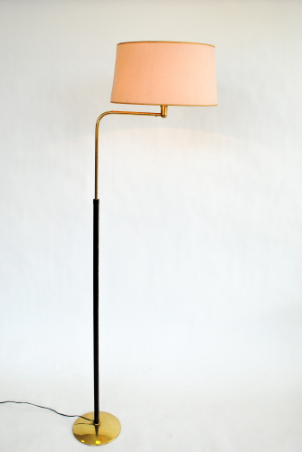 Leather Floor Lamp France 1950`s.