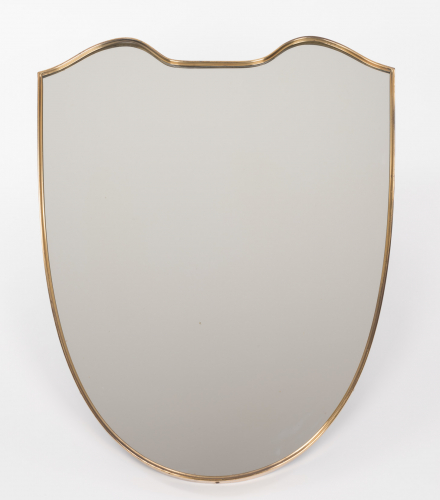 Brass shield mirror