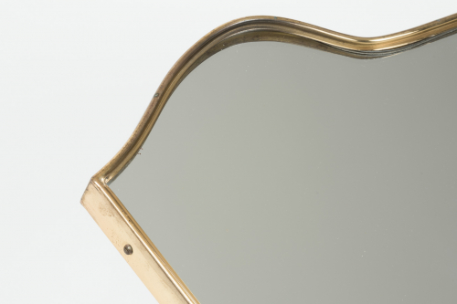 Brass shield mirror