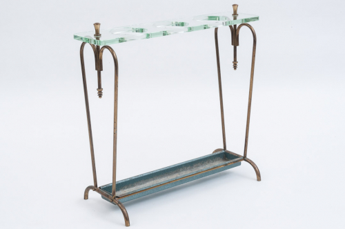 Brass and glass umbrella stand