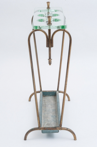 Brass and glass umbrella stand