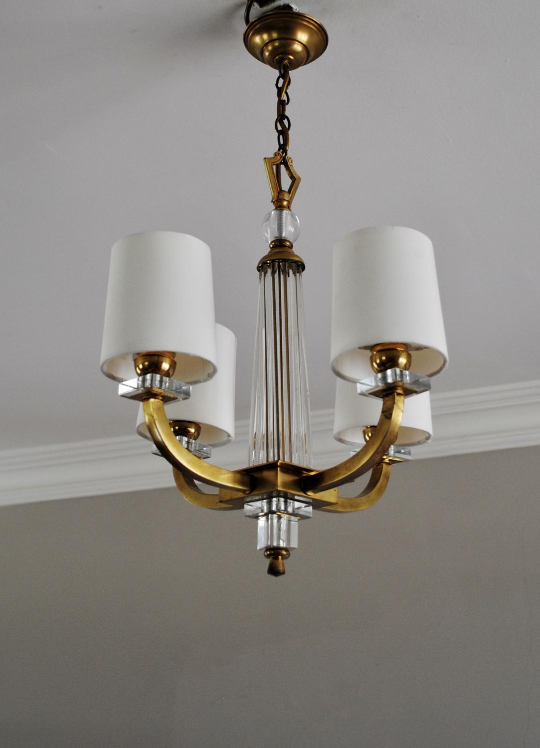 French Art Deco chandelier with 4 arms