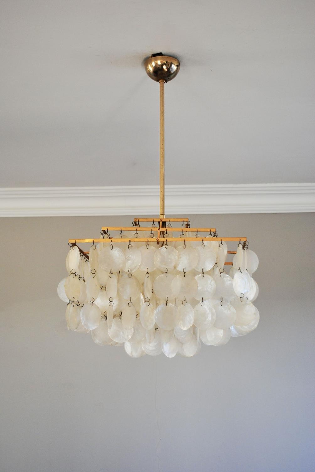 Mother of pearl pendant light.