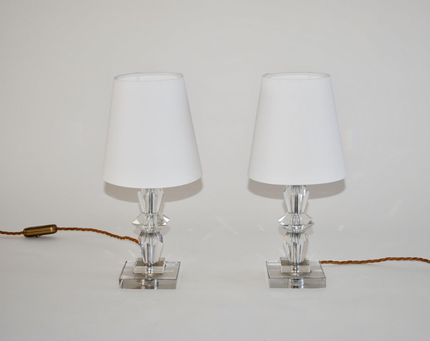 Pair of French Art Deco bedside lamps
