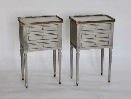 Pair of Painted French Bedside Tables