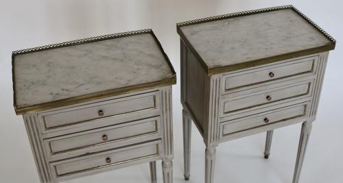 Pair of Painted French Bedside Tables
