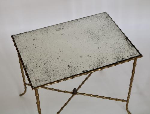 Pair of faux bamboo side tables