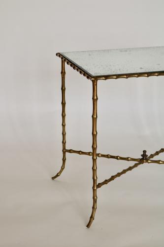 Pair of faux bamboo side tables
