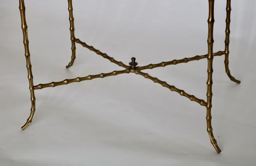 Pair of faux bamboo side tables