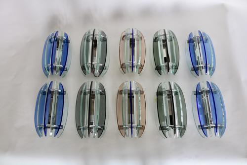 Selection of pairs of coloured wall lights