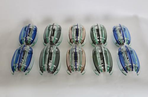 Selection of pairs of coloured wall lights