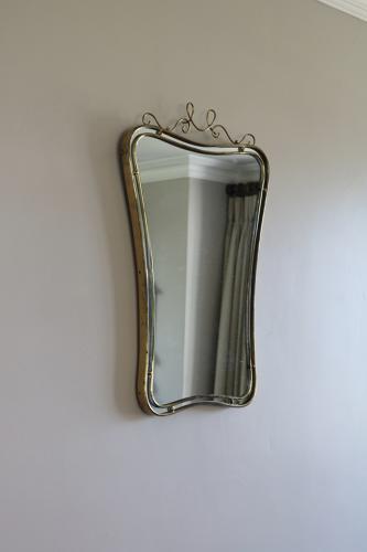 Scroll topped Italian Brass Mirror