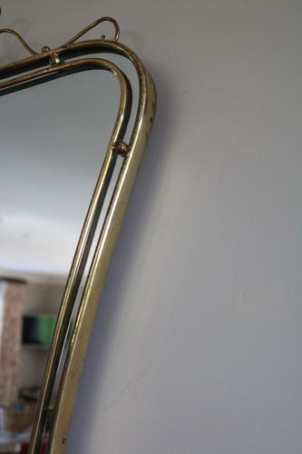 Scroll topped Italian Brass Mirror