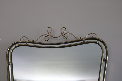 Scroll topped Italian Brass Mirror