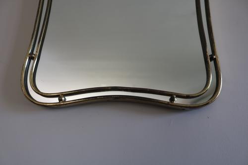 Scroll topped Italian Brass Mirror