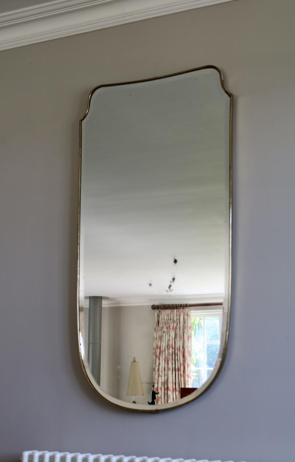 Italian Brass Framed Portrait Mirror