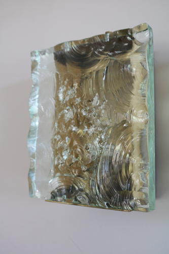Pair of Glass and Brass Wall Lights