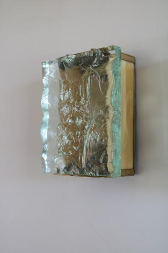 Pair of Glass and Brass Wall Lights
