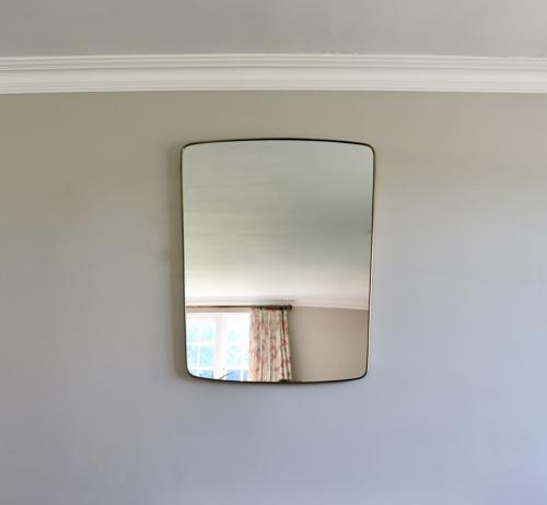 Italian mid-century brass mirror