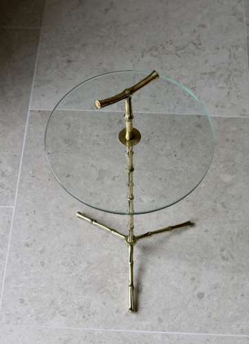 Pair of Brass and Glass Side Tables