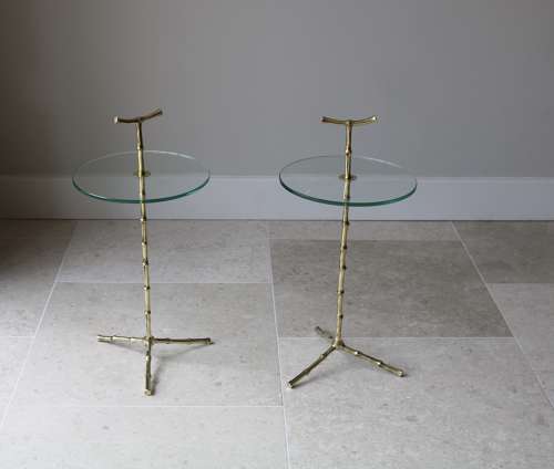 Pair of Brass and Glass Side Tables