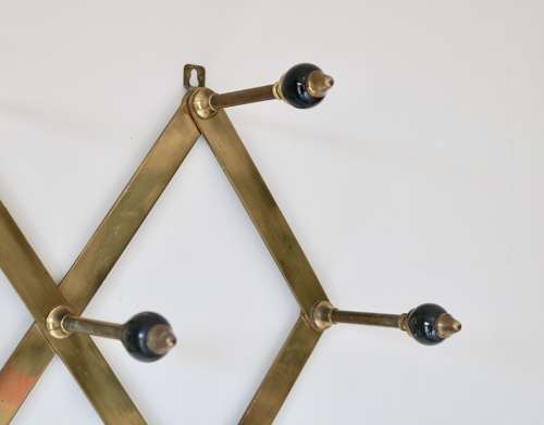 Brass Adjustable Coat Rack