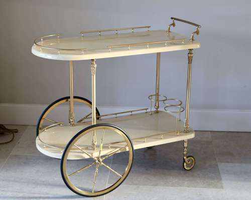 Tura Goatskin Trolley / Bar Cart