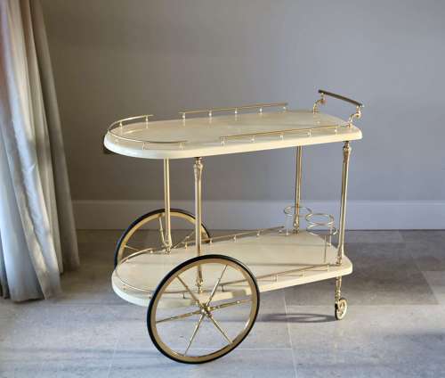 Tura Goatskin Trolley / Bar Cart