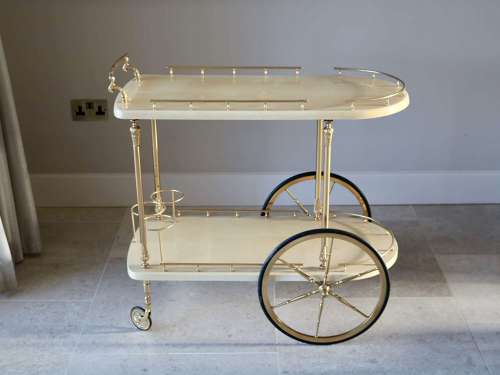 Tura Goatskin Trolley / Bar Cart
