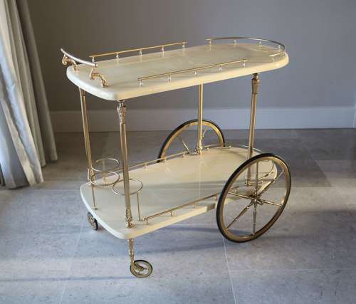 Tura Goatskin Trolley / Bar Cart