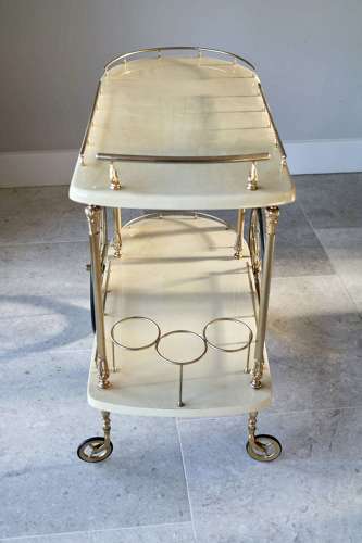 Tura Goatskin Trolley / Bar Cart