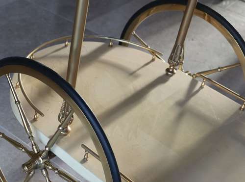 Tura Goatskin Trolley / Bar Cart
