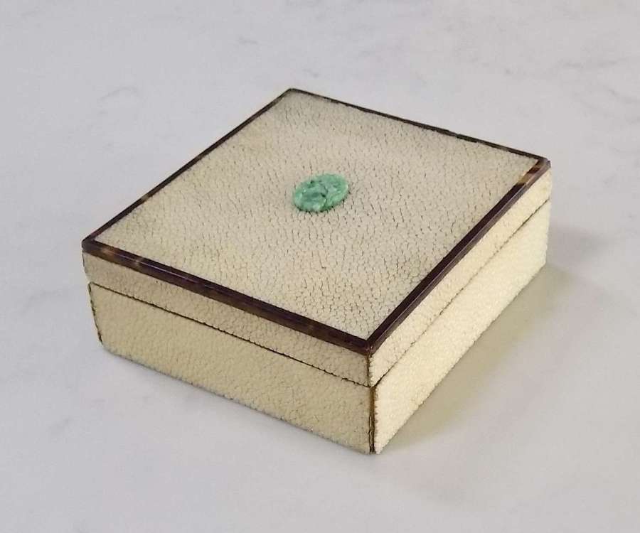Shagreen Box with jade mount.