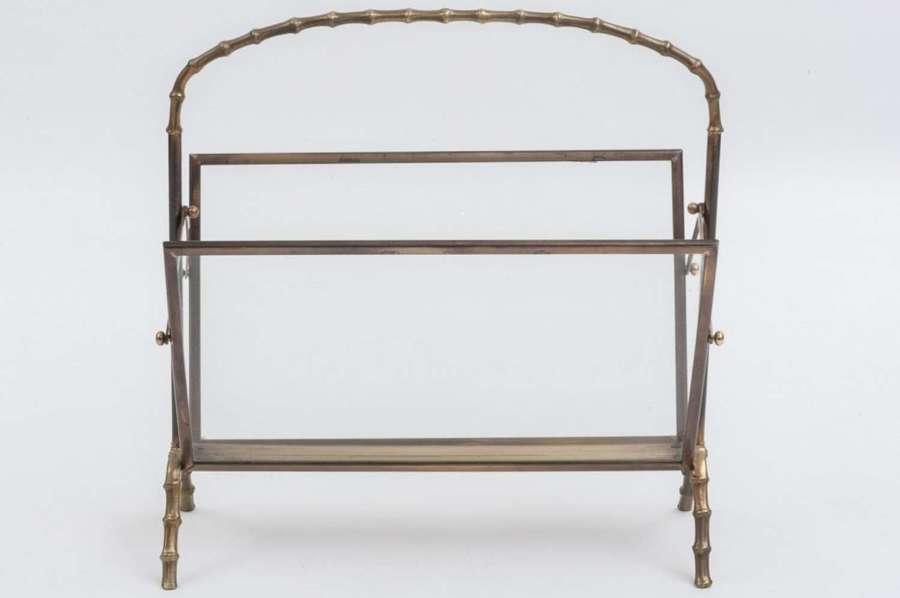 Bamboo brass magazine rack