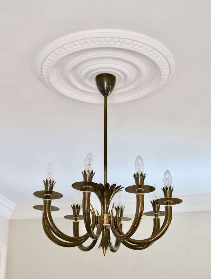 Gio Ponti Brass Chandelier