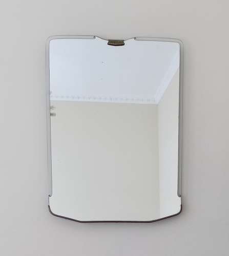 Italian frameless mid-century brass mirror