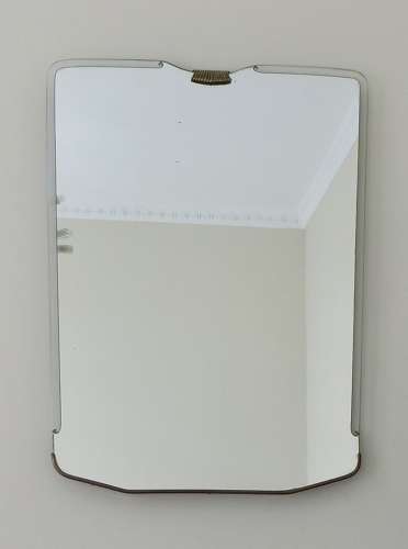 Italian frameless mid-century brass mirror